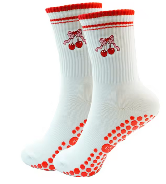 Cherry Yoga Socks